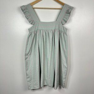 Maree Maree  Ruffle Sleeveless Dress  Fit Flare  Mint Pink Stripe  Small